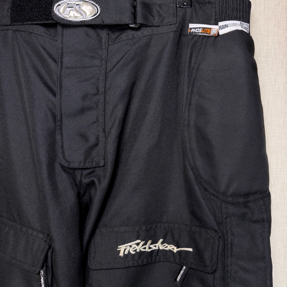 Fieldsheer Motorcycle Riding Pants Mens XL Black Rainguard Phoslite Padded Gear